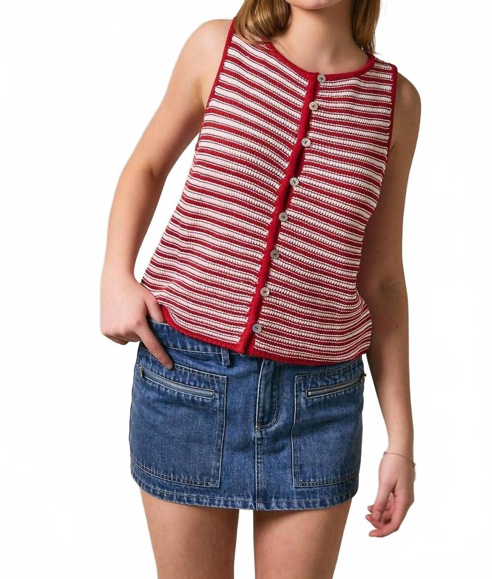 NEW LE LIS women's meredith sweater top in red